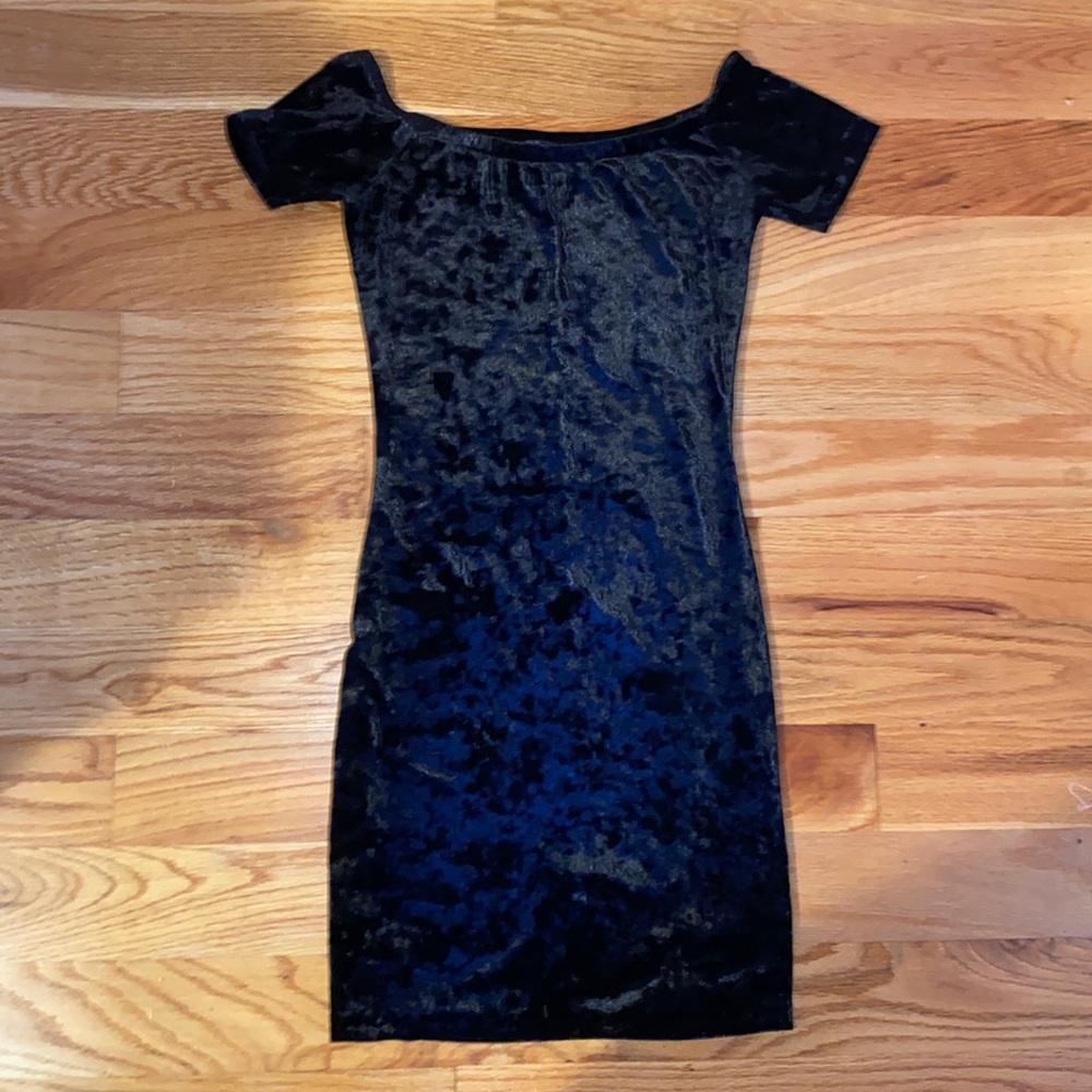 Aqua Crushed Velvet Bodycon Dress